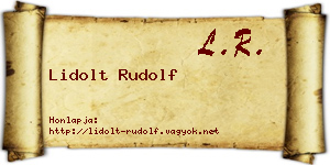 Lidolt Rudolf névjegykártya